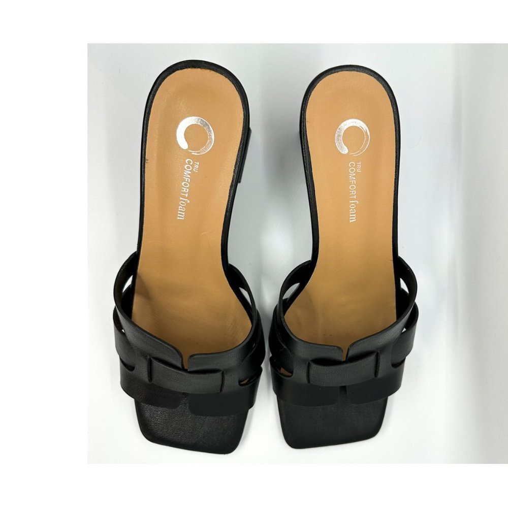 Tru Comfort Foam Open Square Toe Block Heel Sandal - image 4